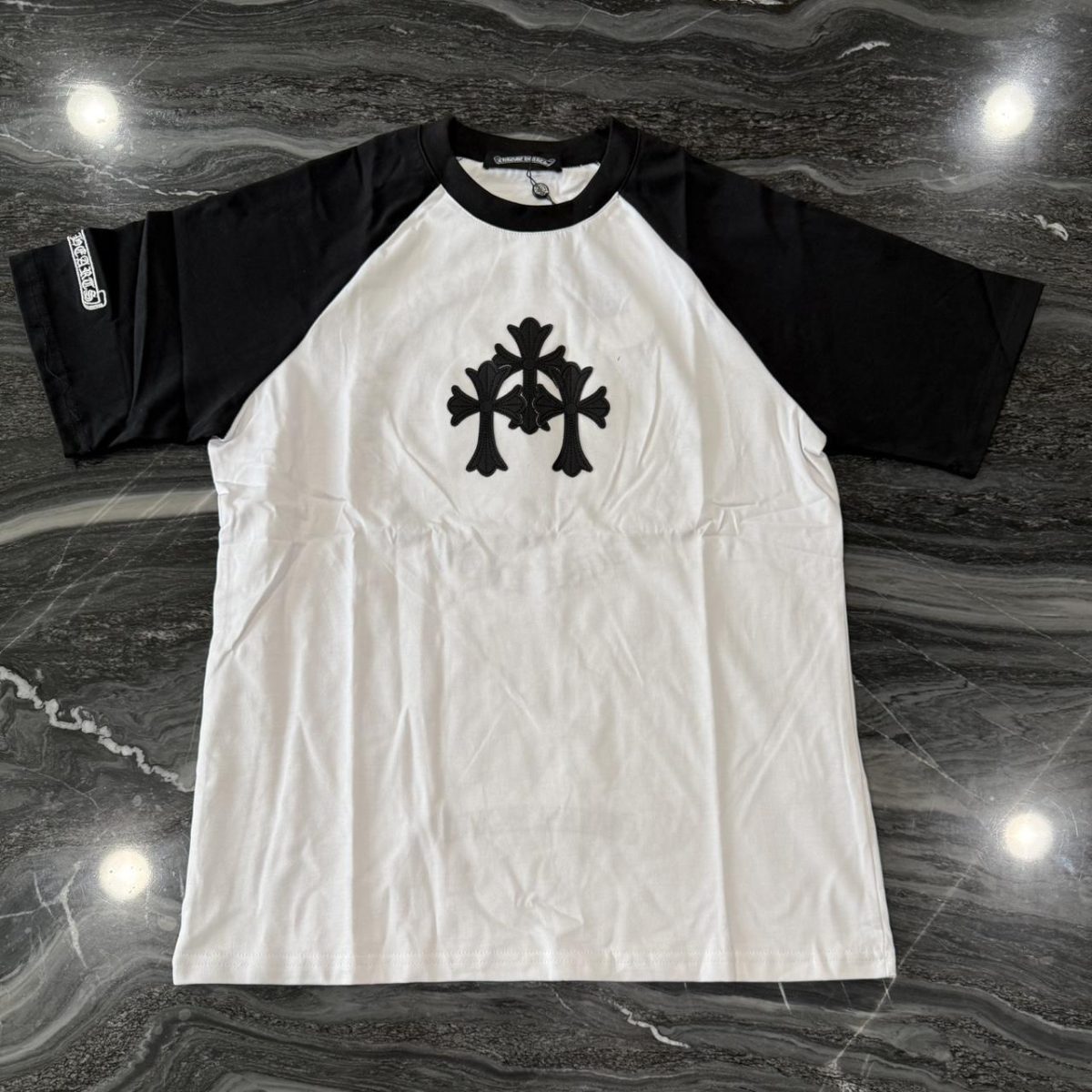 Chrome Hearts Men's White and Black T-shirt - Image 1