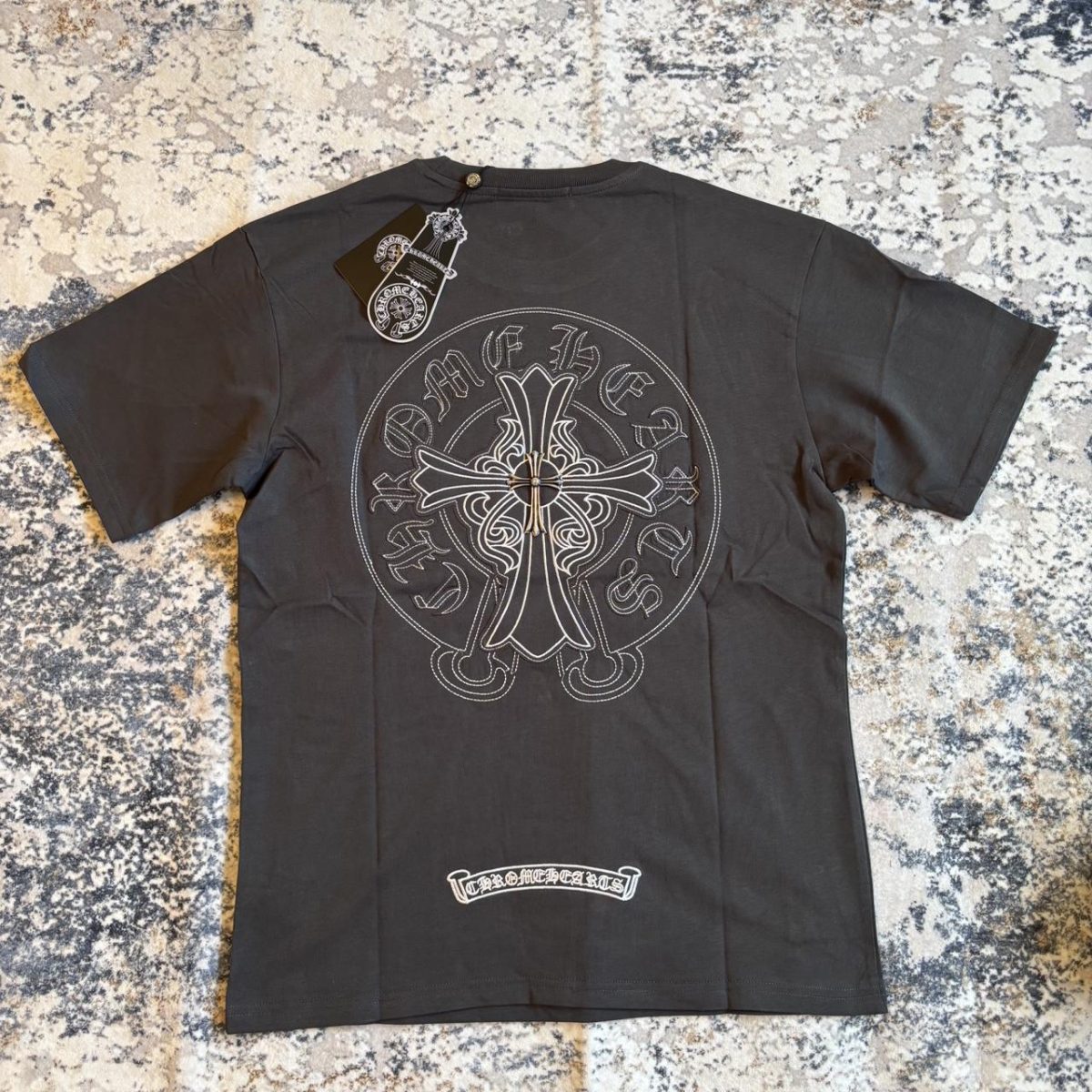 Chrome Hearts Men's Black and Grey T-shirt - Image 1