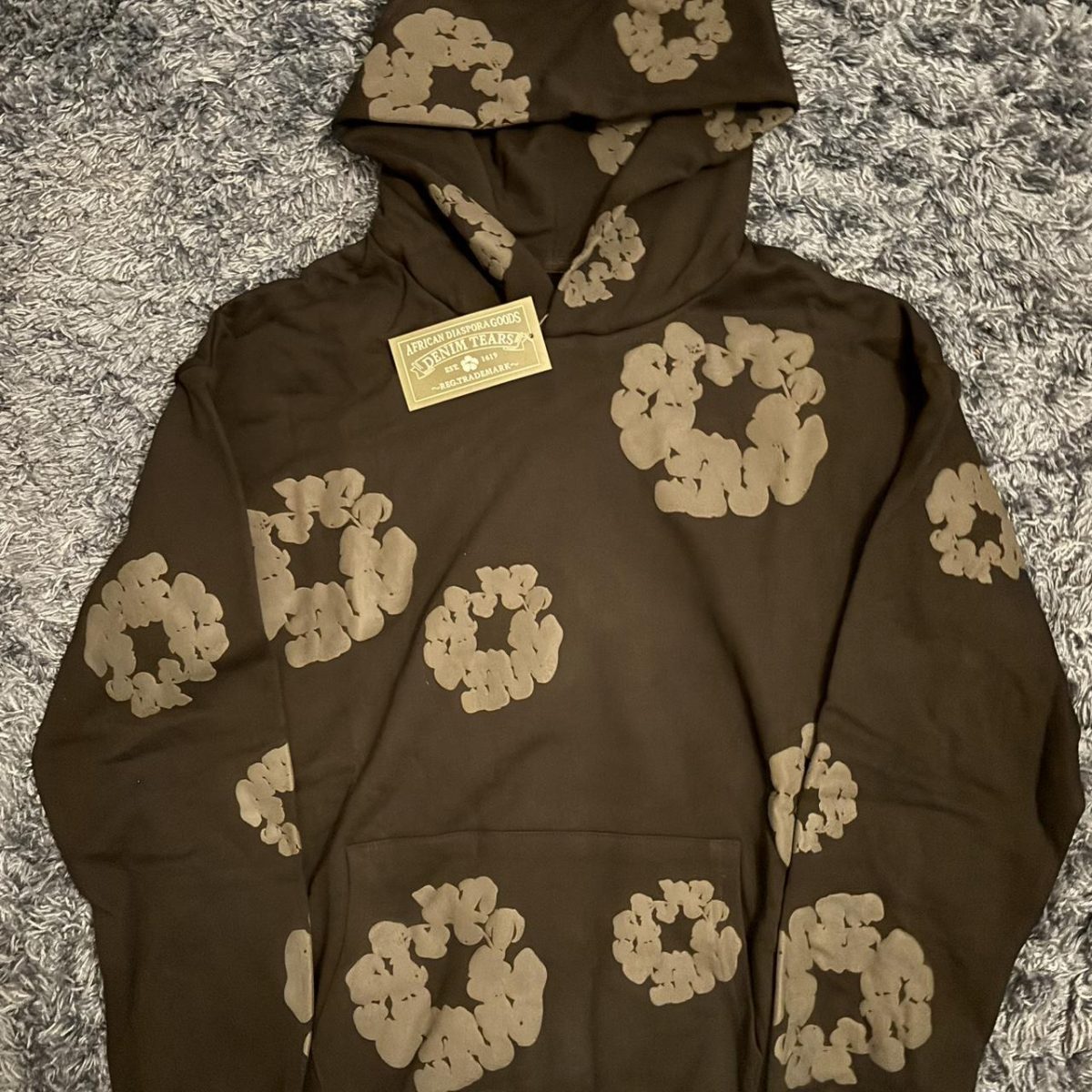 Denim Tears Men's Brown and Khaki Hoodie - Image 1
