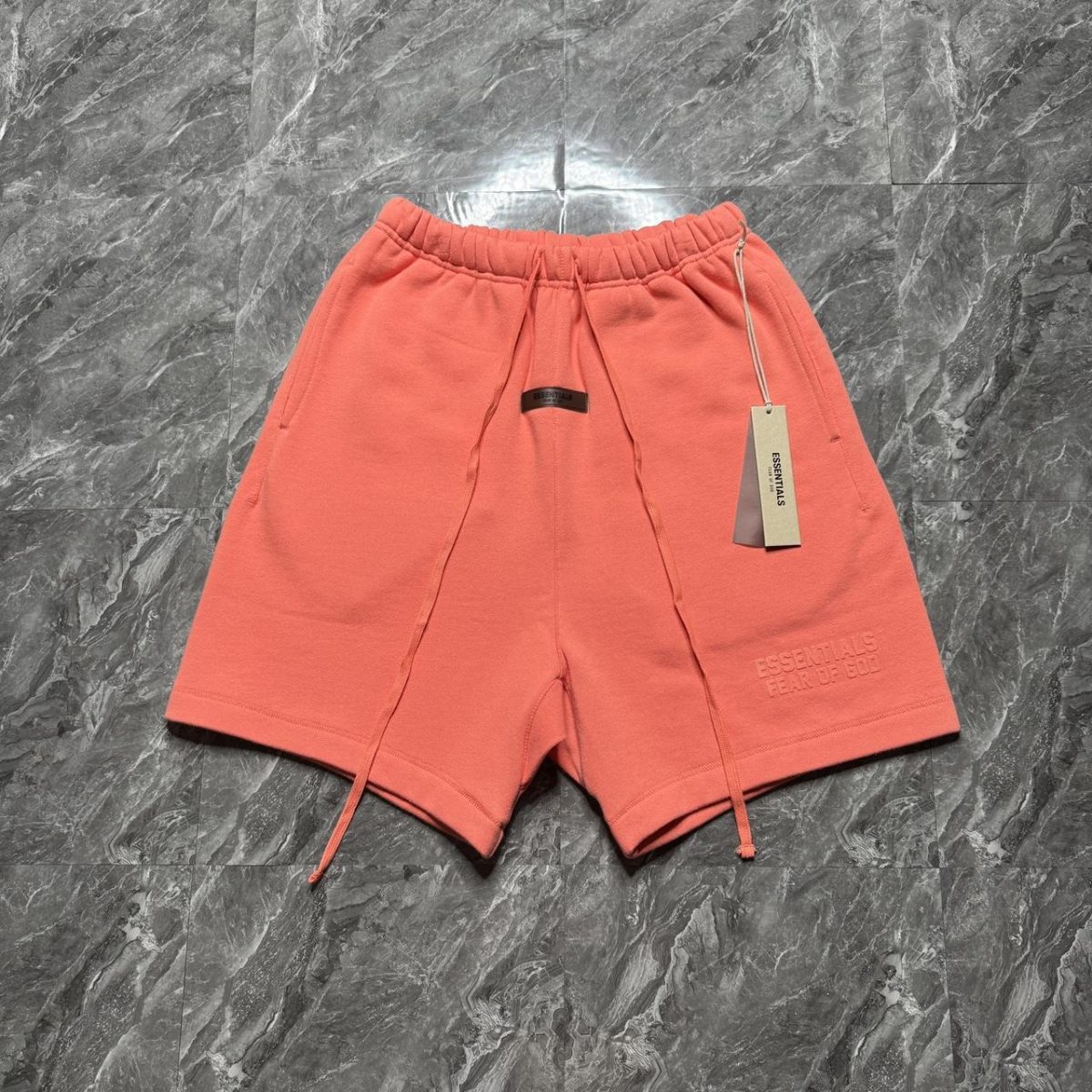 Essentials Men's Orange and Pink Shorts - Image 1