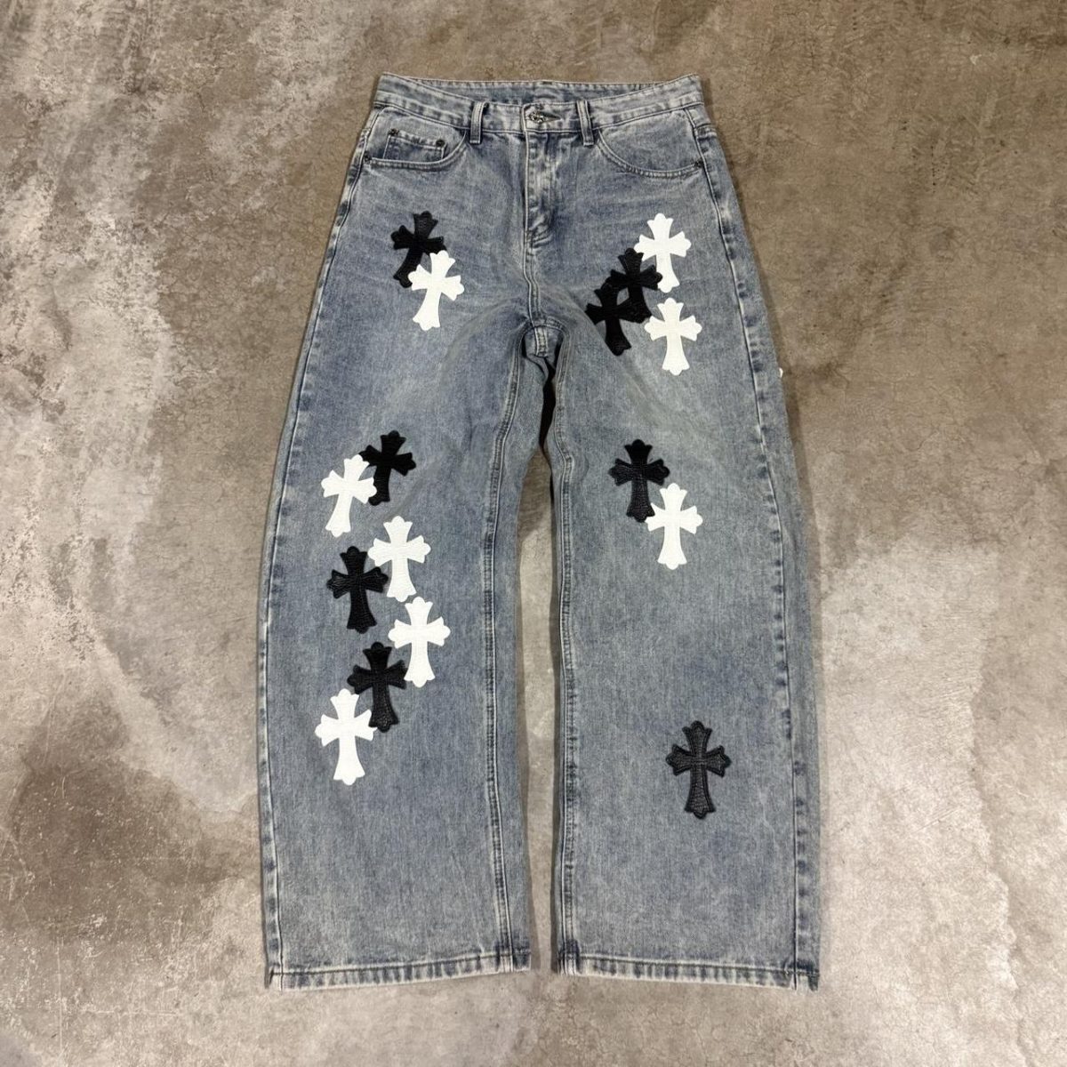 Men's Blue and Grey Jeans - Image 1