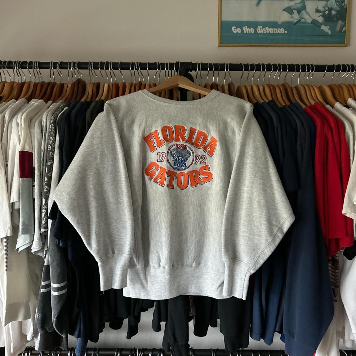 Champion Men's Grey and Orange Sweatshirt - Image 1