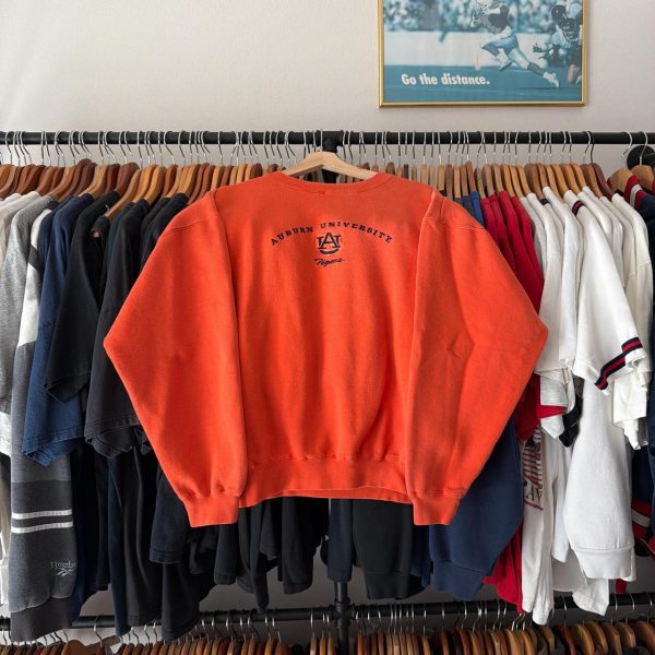American Vintage Men's Orange and Navy T-shirt
