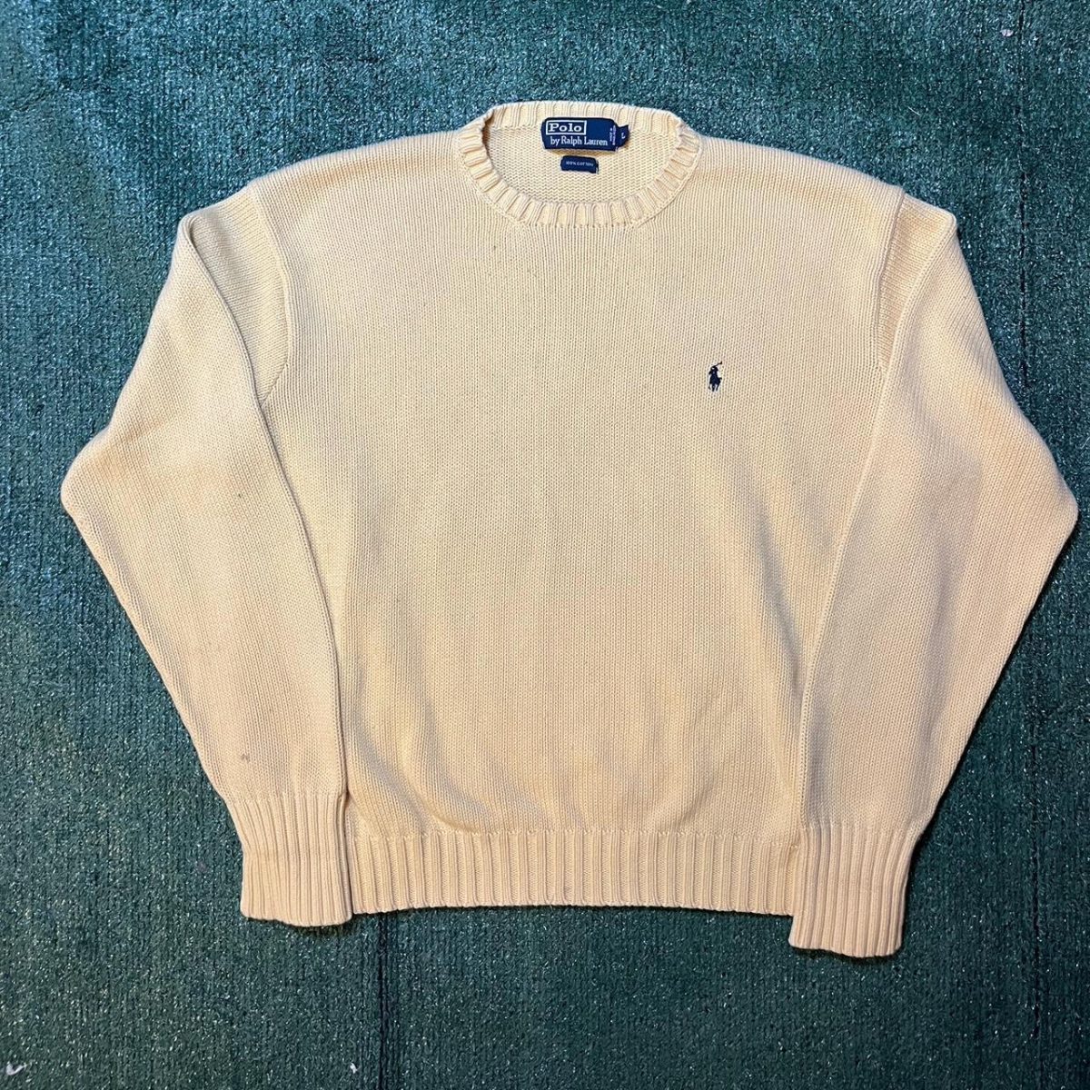 Polo Ralph Lauren Men's Cream and Yellow Jumper - Image 1