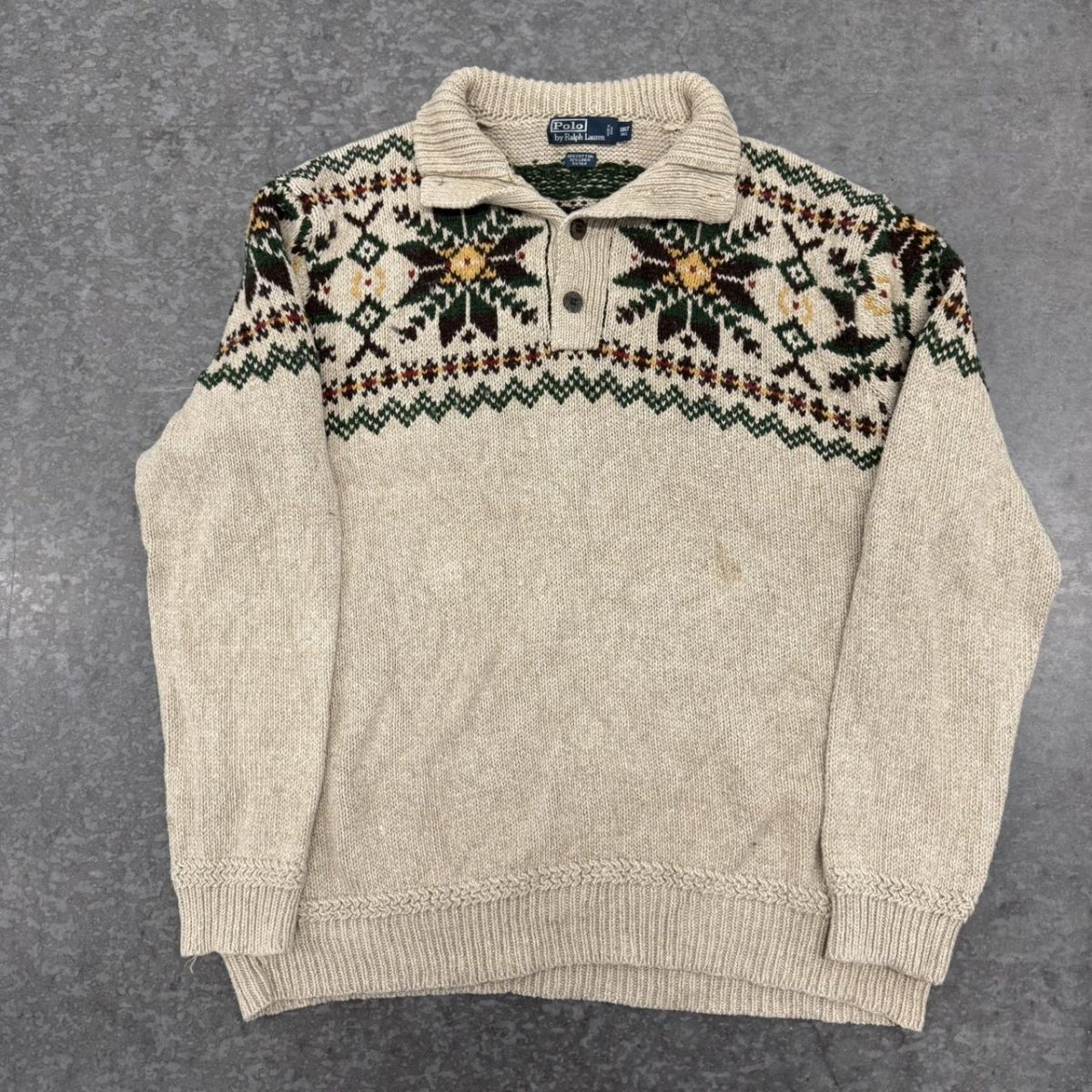 Polo Ralph Lauren Men's Cream and Tan Jumper - Image 1