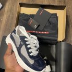Prada Men's Navy and Blue Trainers