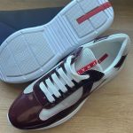 Prada Men's Burgundy and Red Trainers - Image 6